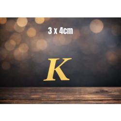 Litera K 3cm, czcionka Georgia kursywa, sklejka 3mm